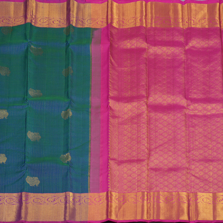 Hayagrivas Handloom Mayilkazhuthu Kanjivaram Silk Saree with Purple Border KBE1436J7-1