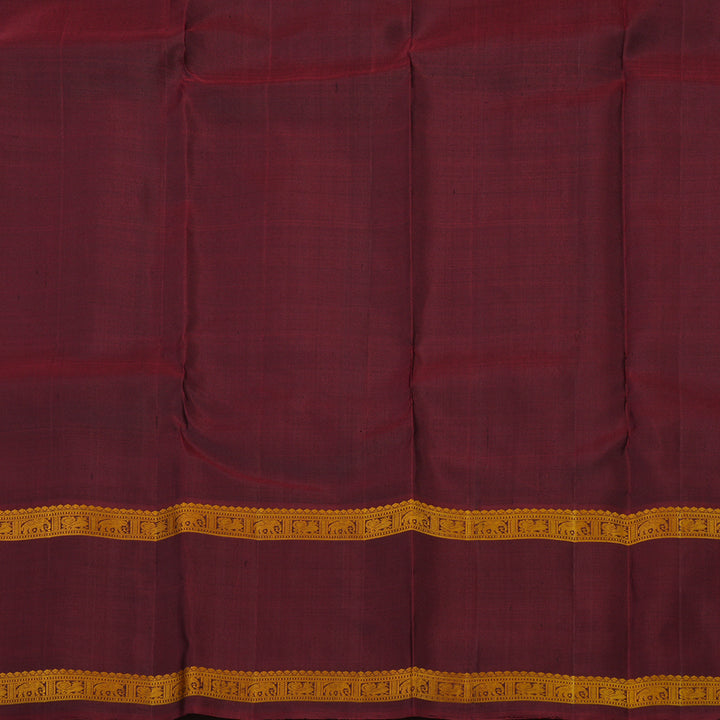 Hayagrivas Handloom Bottle Green Kanjivaram Silk Saree with Maroon border KBE1439J10-1