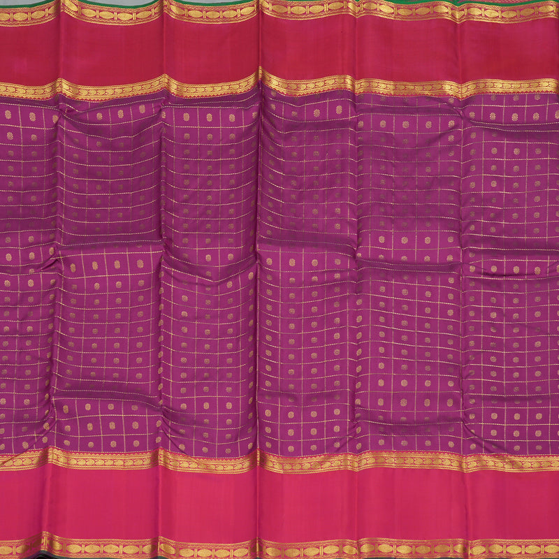 Hayagrivas Handloom Purple Kanjivaram Silk Saree with Rani Pink Border KBE1439J16-1