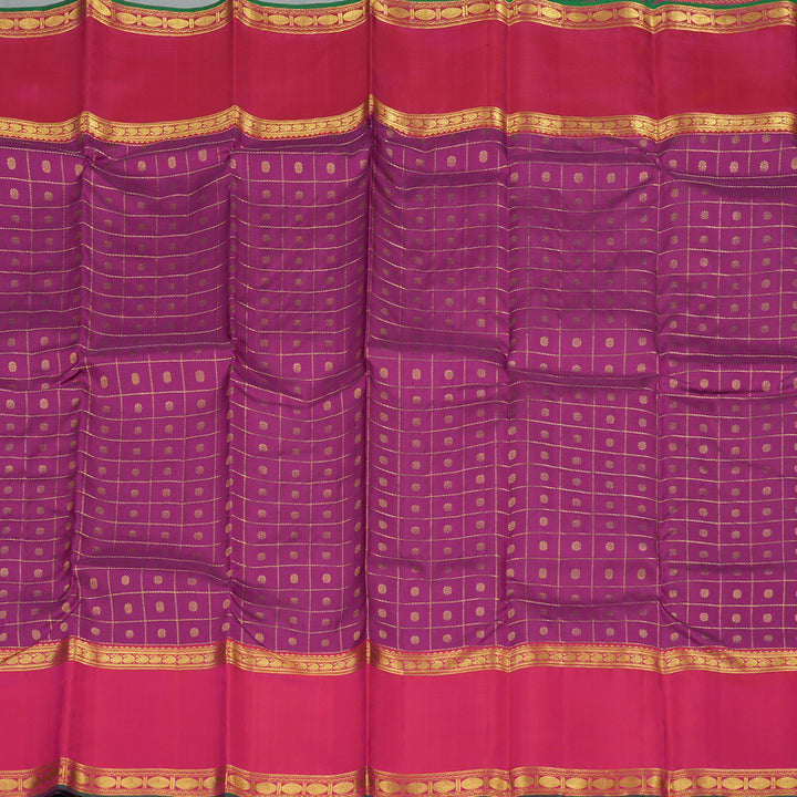 Hayagrivas Handloom Purple Kanjivaram Silk Saree with Rani Pink Border KBE1439J16-1