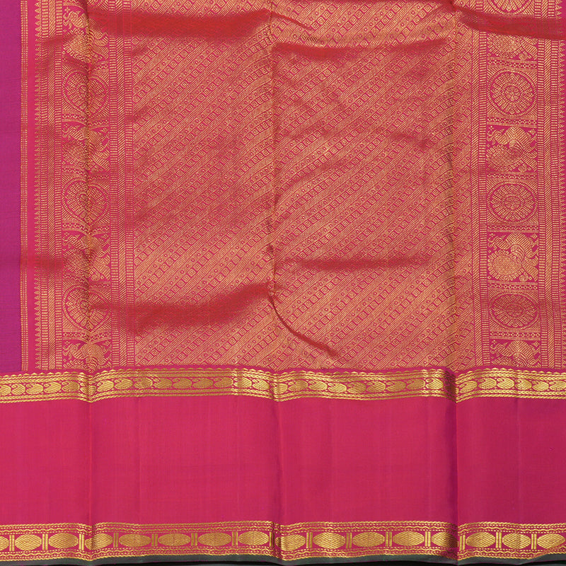 Hayagrivas Handloom Purple Kanjivaram Silk Saree with Rani Pink Border KBE1439J16-1