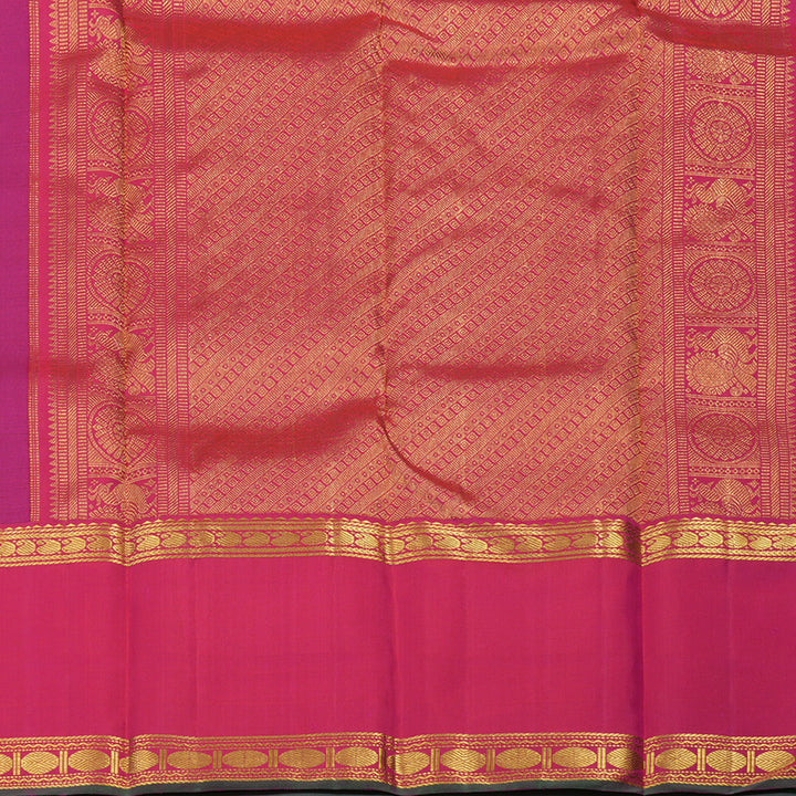 Hayagrivas Handloom Purple Kanjivaram Silk Saree with Rani Pink Border KBE1439J16-1