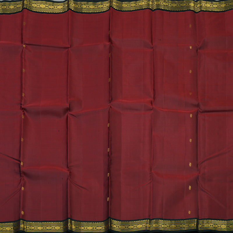 Hayagrivas Handloom Araku Maroon Kanjivaram Silk Saree with Black border KBE1439J4-1