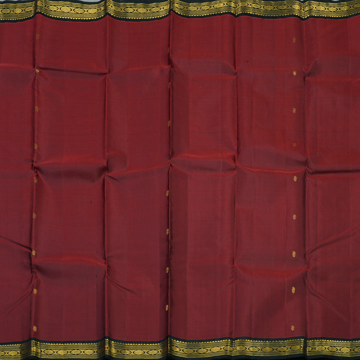 Hayagrivas Handloom Araku Maroon Kanjivaram Silk Saree with Black border KBE1439J4-1