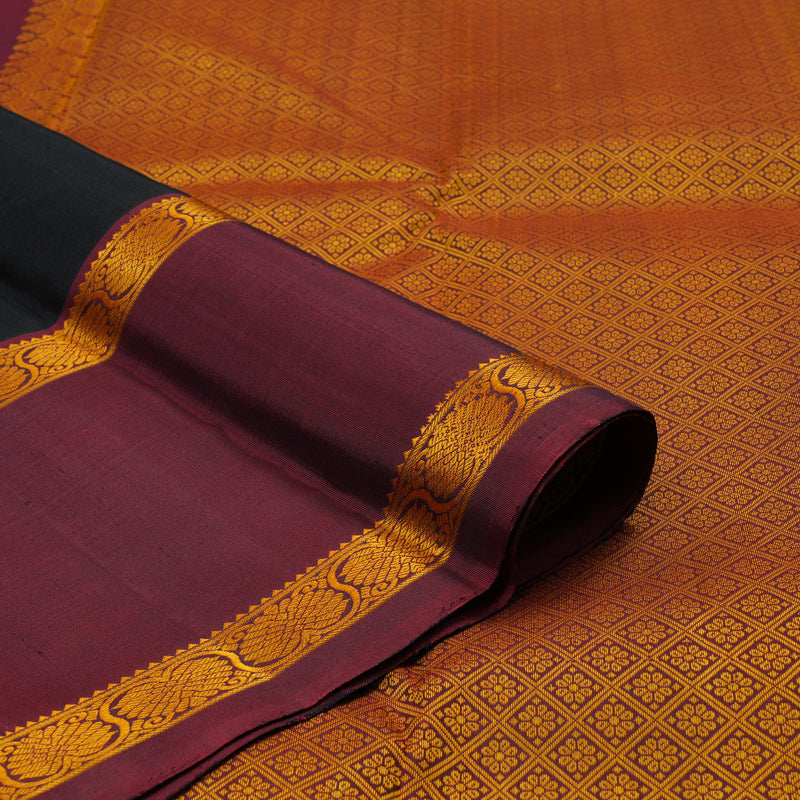 Hayagrivas Handloom Thread Work Silk Saree in Classic Black KBE1439J5-1