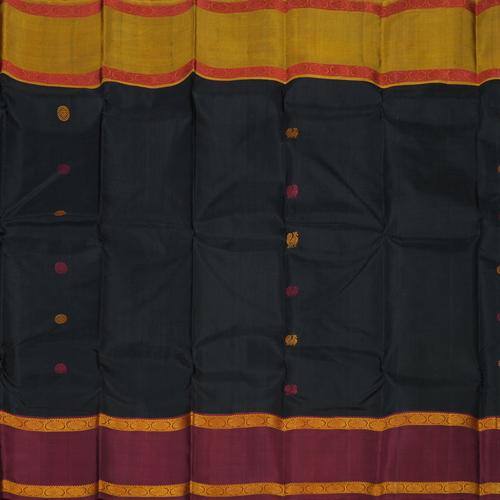 Hayagrivas Handloom Thread Work Silk Saree in Classic Black KBE1439J5-1