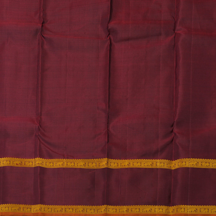 Hayagrivas Handloom Black Kanjivaram Silk Saree with Deep Maroon border KBE1439J9-1