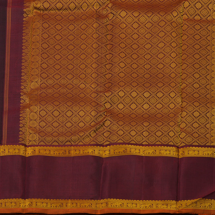 Hayagrivas Handloom Black Kanjivaram Silk Saree with Deep Maroon border KBE1439J9-1