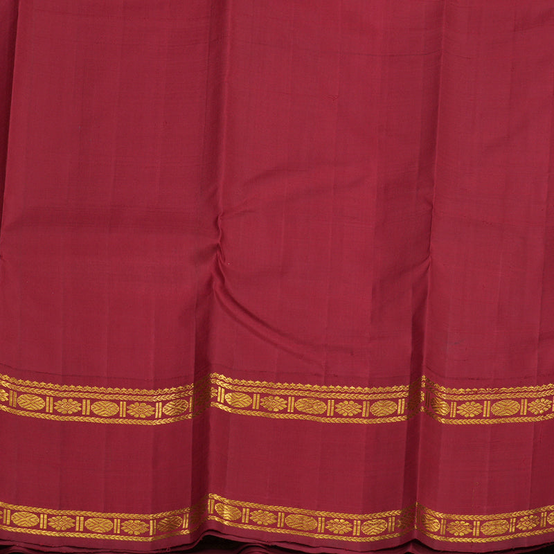 Hayagrivas Handloom Multicolour Checks Kanjivaram Silk Saree with Maroon Border KBE1440J10-1