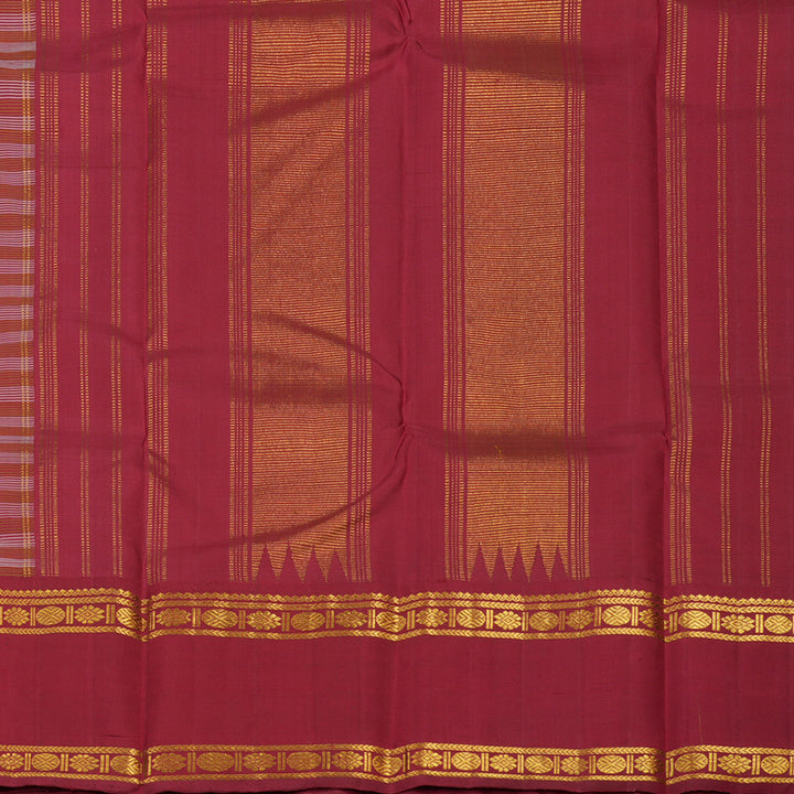 Hayagrivas Handloom Multicolour Checks Kanjivaram Silk Saree with Maroon Border KBE1440J10-1