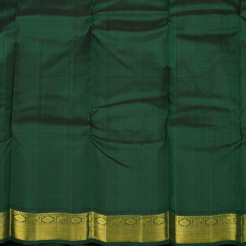 Hayagrivas Handloom Half White Kanjivaram Silk Saree with Karum Pachai Border KBE1440J10-2