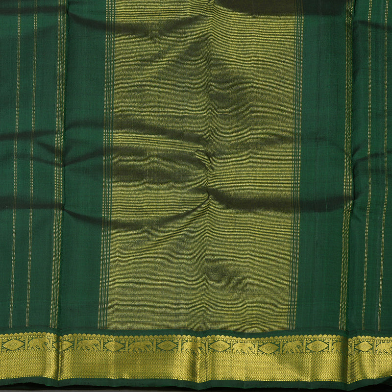 Hayagrivas Handloom Half White Kanjivaram Silk Saree with Karum Pachai Border KBE1440J10-2
