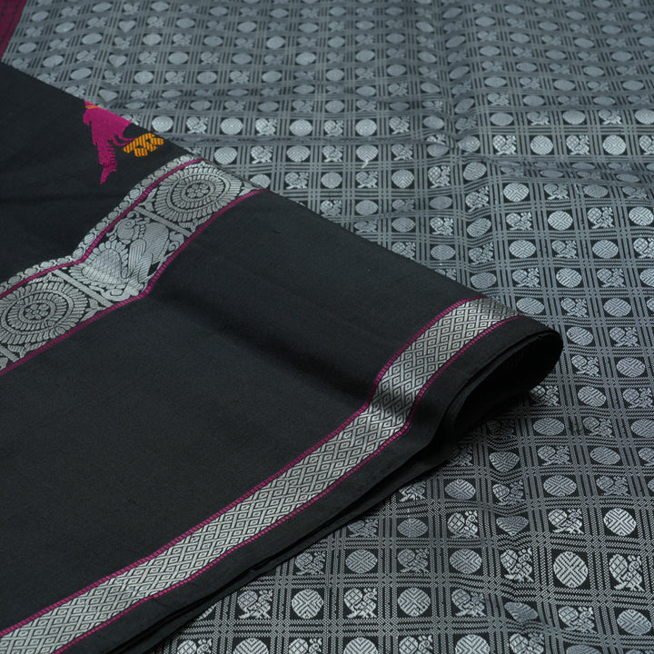 Hayagrivas Handloom Black Kanjivaram Silk Saree KBE1440J15-1