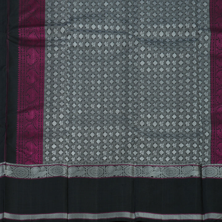 Hayagrivas Handloom Black Kanjivaram Silk Saree KBE1440J15-1