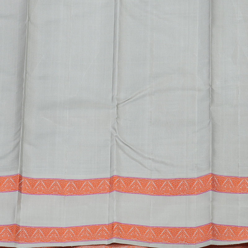 Hayagrivas Handloom Bottle Green Kanjivaram Silk Saree with Silver Grey Border KBE1440J16-1