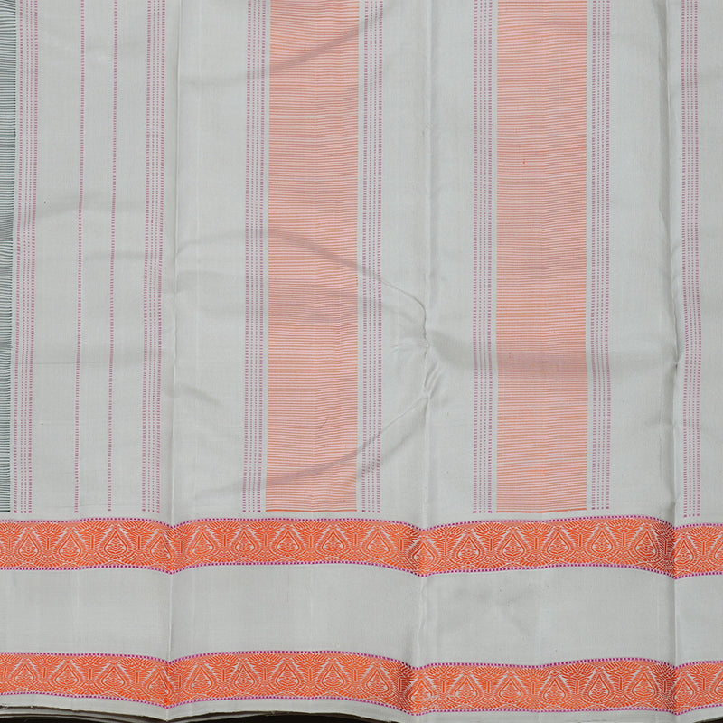 Hayagrivas Handloom Bottle Green Kanjivaram Silk Saree with Silver Grey Border KBE1440J16-1