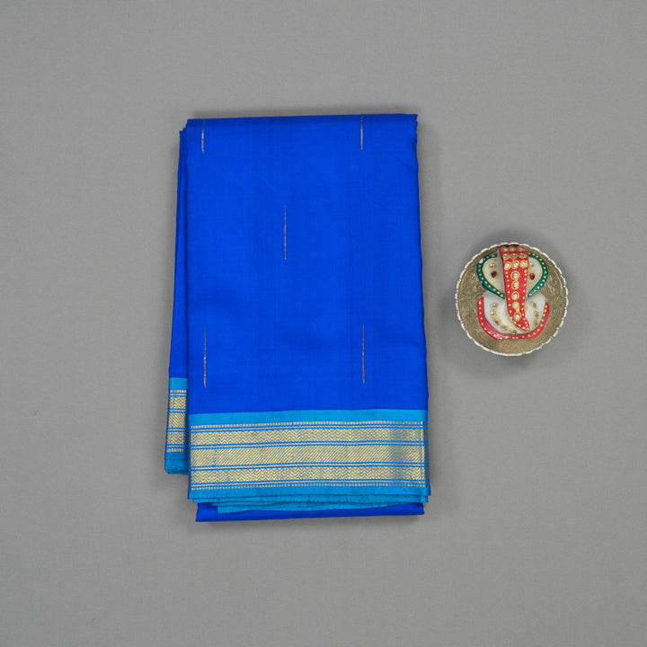 Hayagrivas Handloom MS Blue Kanjivaram Silk Saree with Ananda Blue border KBE1440J4-1