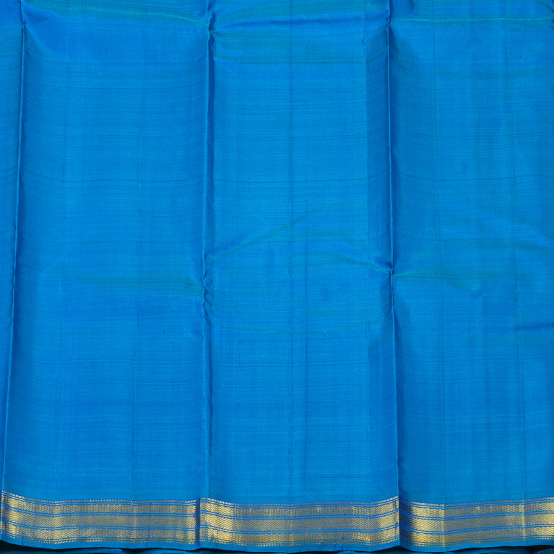 Hayagrivas Handloom MS Blue Kanjivaram Silk Saree with Ananda Blue border KBE1440J4-1