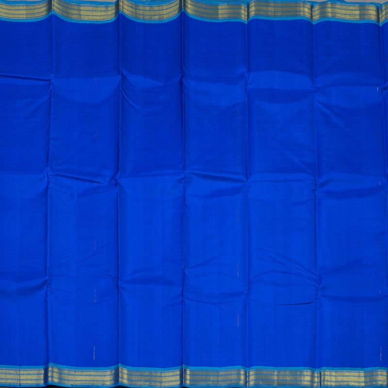 Hayagrivas Handloom MS Blue Kanjivaram Silk Saree with Ananda Blue border KBE1440J4-1