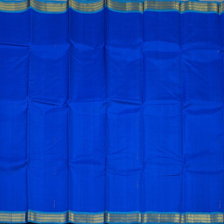 Hayagrivas Handloom MS Blue Kanjivaram Silk Saree with Ananda Blue border KBE1440J4-1