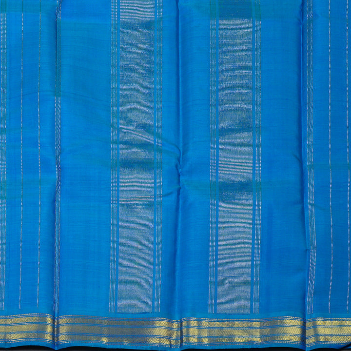 Hayagrivas Handloom MS Blue Kanjivaram Silk Saree with Ananda Blue border KBE1440J4-1