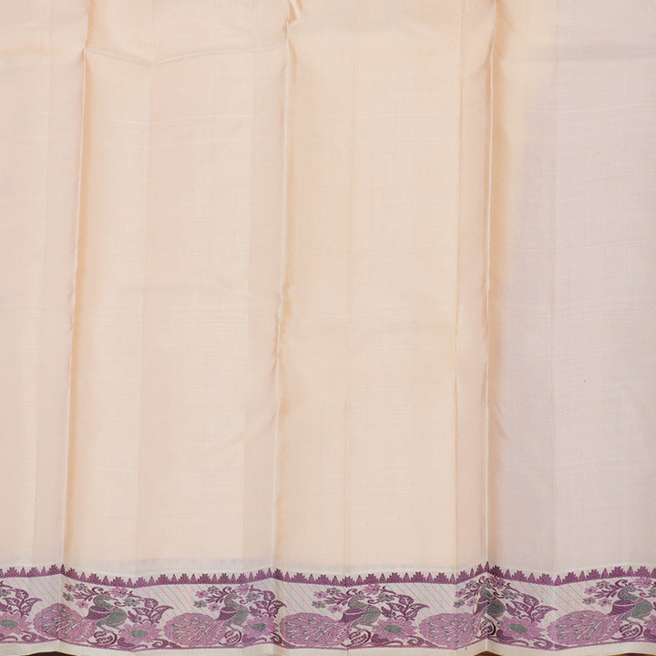 Hayagrivas Handloom Mild Peach Orange Kanjivaram Silk Saree KBE1441J2-4