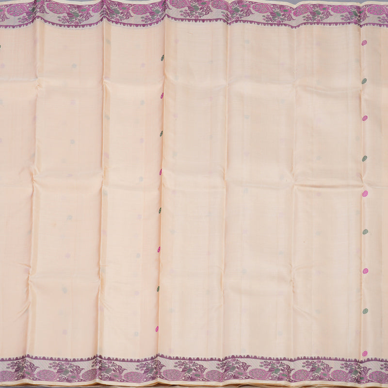 Hayagrivas Handloom Mild Peach Orange Kanjivaram Silk Saree KBE1441J2-4