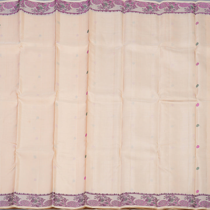 Hayagrivas Handloom Mild Peach Orange Kanjivaram Silk Saree KBE1441J2-4