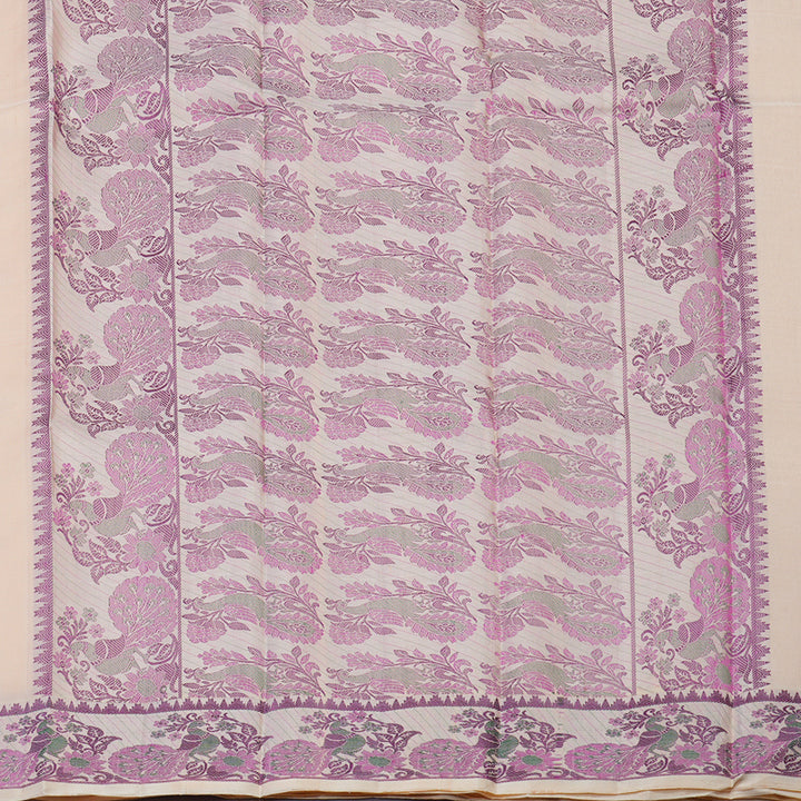 Hayagrivas Handloom Mild Peach Orange Kanjivaram Silk Saree KBE1441J2-4