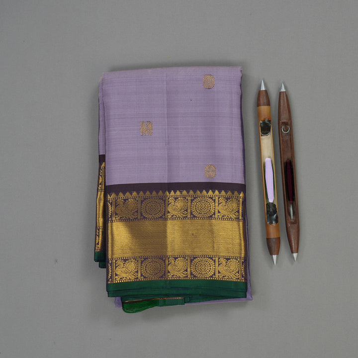 Hayagrivas Handloom Lavendar Kanjivaram Silk Saree with Nagapazham border KBE1442J1-3