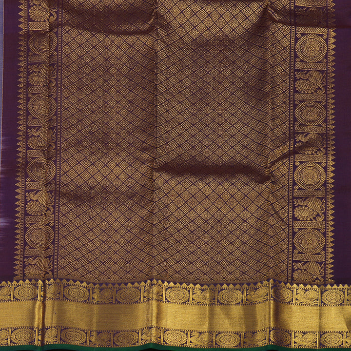 Hayagrivas Handloom Lavendar Kanjivaram Silk Saree with Nagapazham border KBE1442J1-3