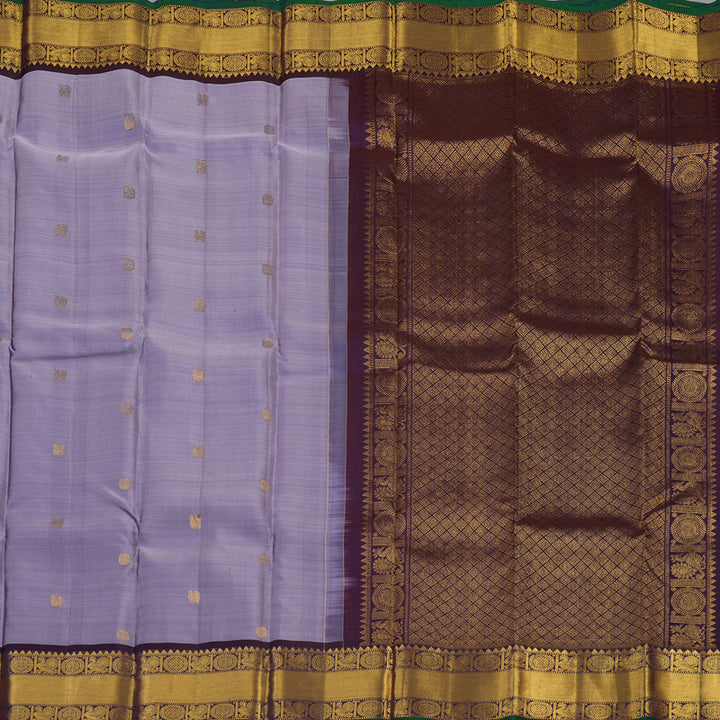 Hayagrivas Handloom Lavendar Kanjivaram Silk Saree with Nagapazham border KBE1442J1-3