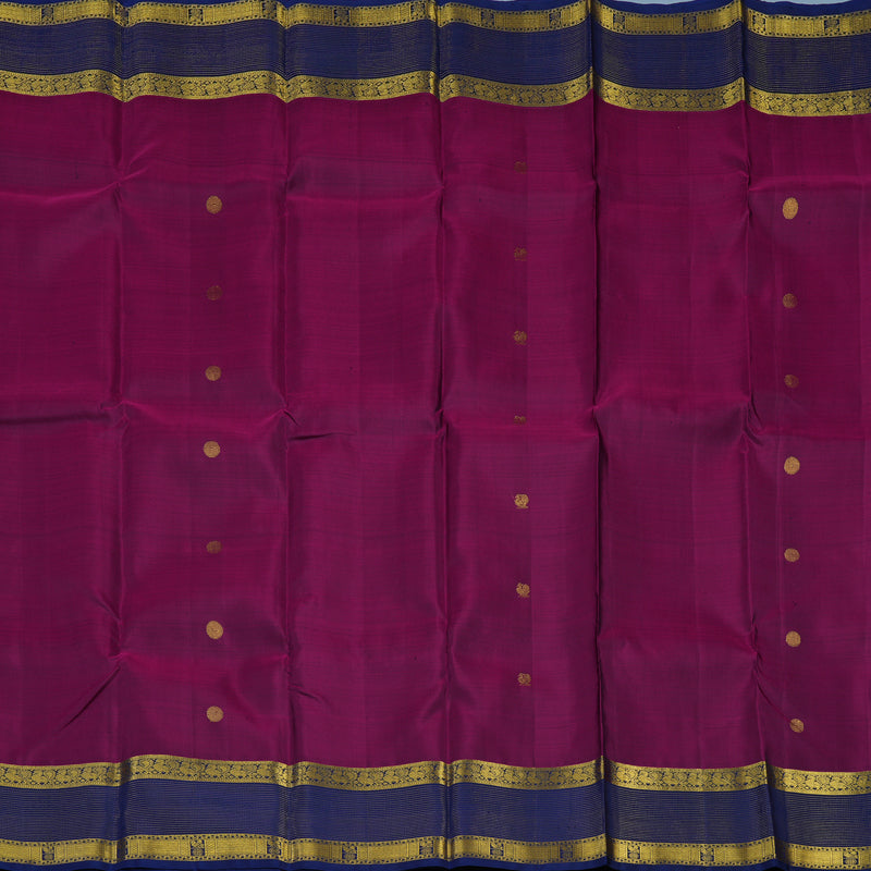 Hayagrivas Handloom Wine Purple Kanjivaram Silk Saree with Navy Blue Border KBE1442J3-1