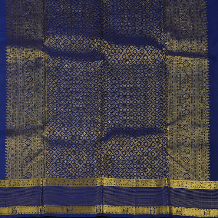 Hayagrivas Handloom Wine Purple Kanjivaram Silk Saree with Navy Blue Border KBE1442J3-1