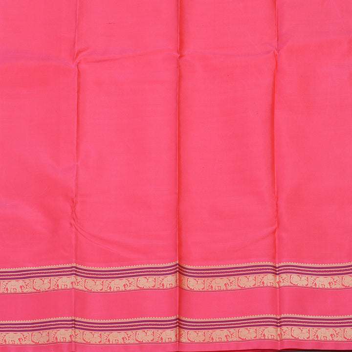 Hayagrivas Handloom Sandal Kanjivaram Silk Saree with Fuchsia Pink Border KBE1443J1-1