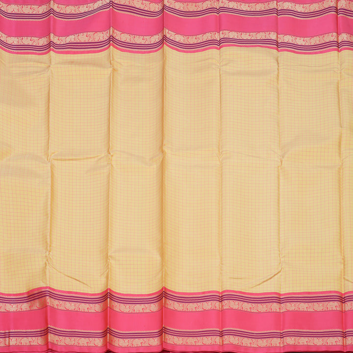 Hayagrivas Handloom Sandal Kanjivaram Silk Saree with Fuchsia Pink Border KBE1443J1-1