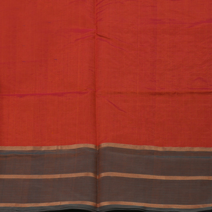 Hayagrivas Orangish Red Pure Kanchi Silk Cotton Saree KBE1444J1-2