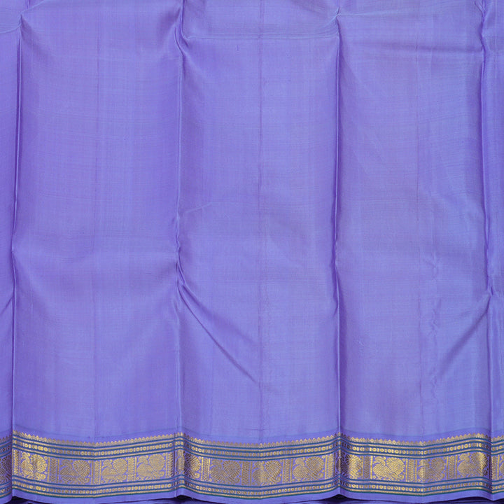 Hayagrivas Handloom Bright Yellow Kanjivaram Silk Saree with Lavendar border KBE1445J3-1