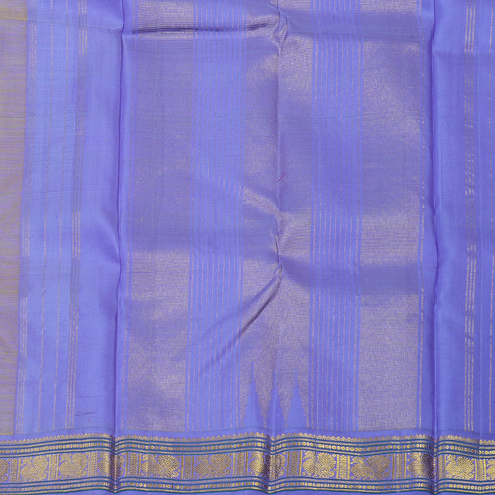 Hayagrivas Handloom Bright Yellow Kanjivaram Silk Saree with Lavendar border KBE1445J3-1