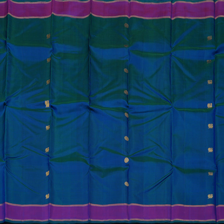 Hayagrivas Handloom Mayilkazhuthu Kanjivaram Silk Saree with Purple Rettapet KBE1447J2-1