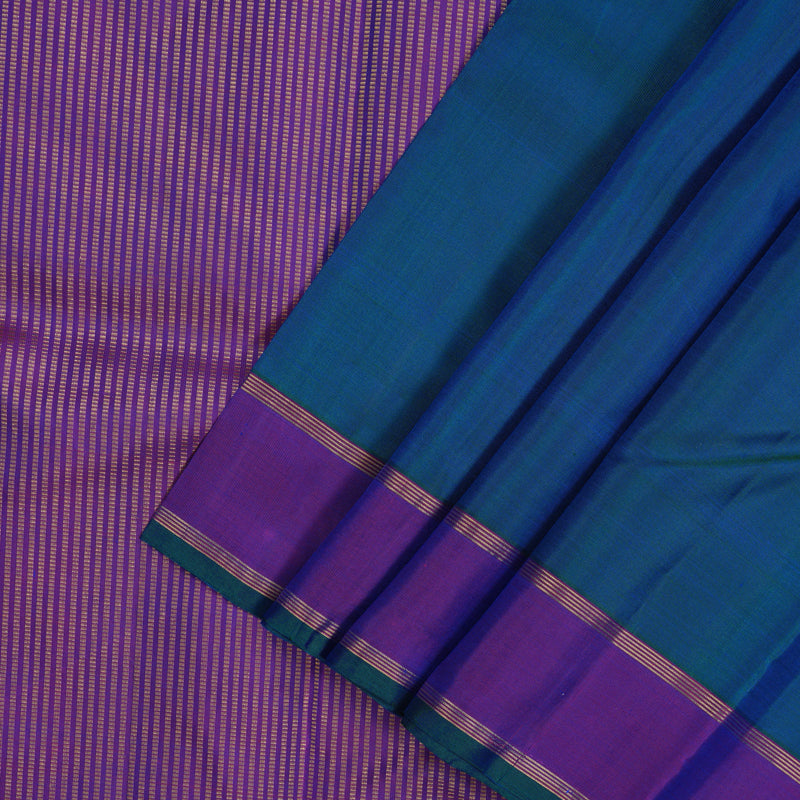 Hayagrivas Handloom Mayilkazhuthu Kanjivaram Silk Saree with Purple Rettapet KBE1447J2-1