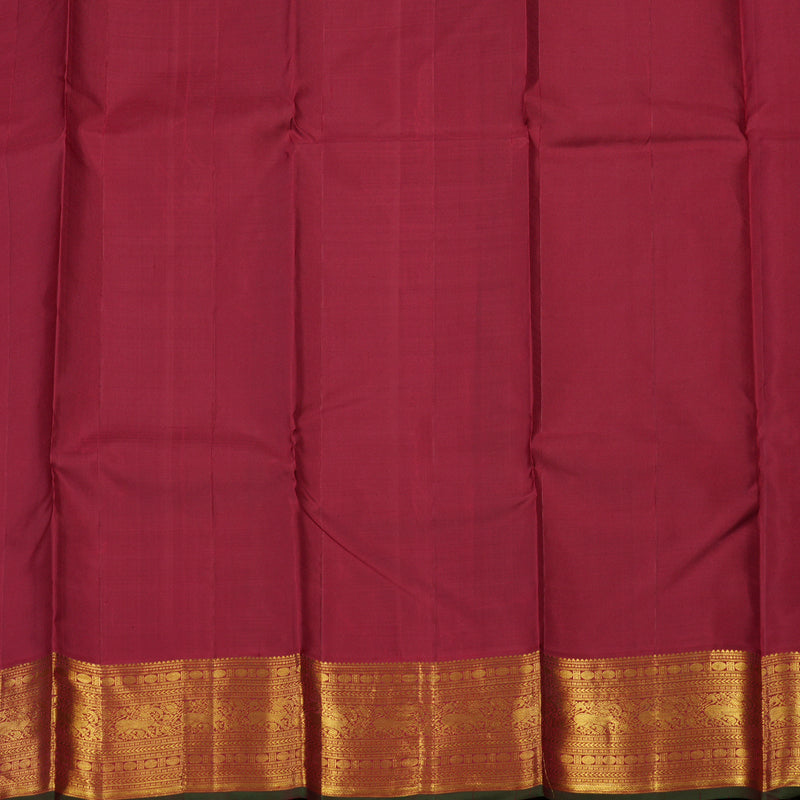 Hayagrivas Handloom Purple Kanjivaram Silk Saree with Maroon Border KBE1449J2-1