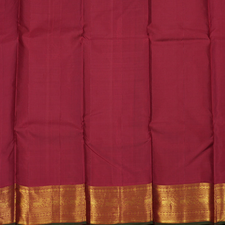 Hayagrivas Handloom Purple Kanjivaram Silk Saree with Maroon Border KBE1449J2-1