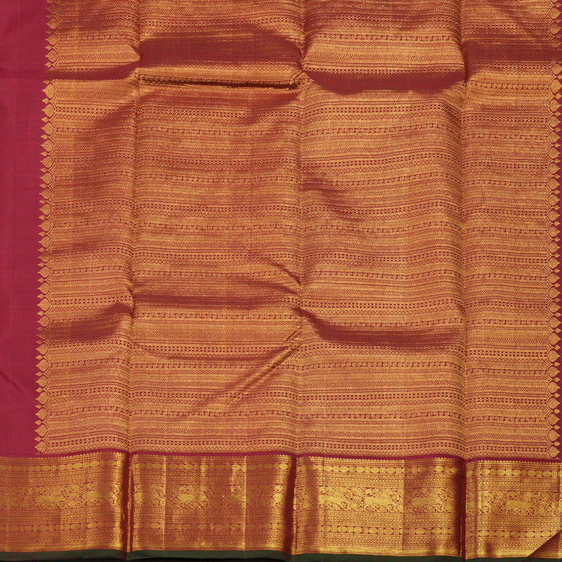Hayagrivas Handloom Purple Kanjivaram Silk Saree with Maroon Border KBE1449J2-1