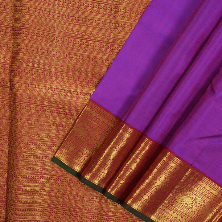 Hayagrivas Handloom Purple Kanjivaram Silk Saree with Maroon Border KBE1449J2-1