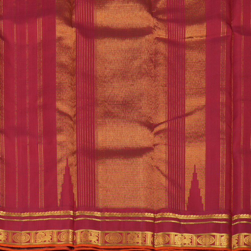 Hayagrivas Handloom Bottle Green Kanjivaram Silk Saree with Maroon border KBE1449J4-1