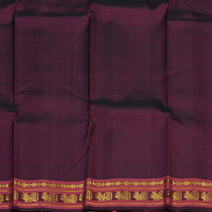 Hayagrivas Handloom Sandal Beige Kanjivaram Silk Saree with Wine Border KBE1450J1-1