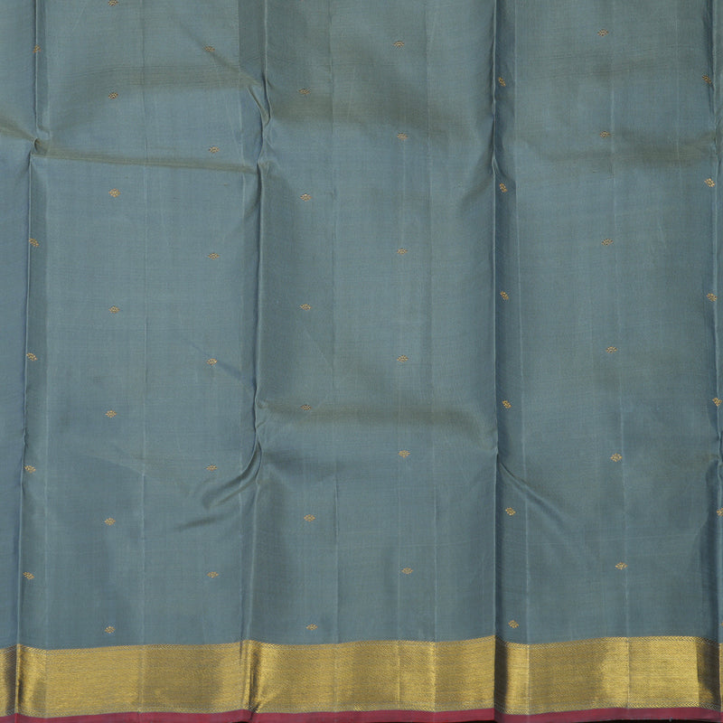 Hayagrivas Handloom Silver Grey Kanjivaram Silk Saree KBE1452J1-1