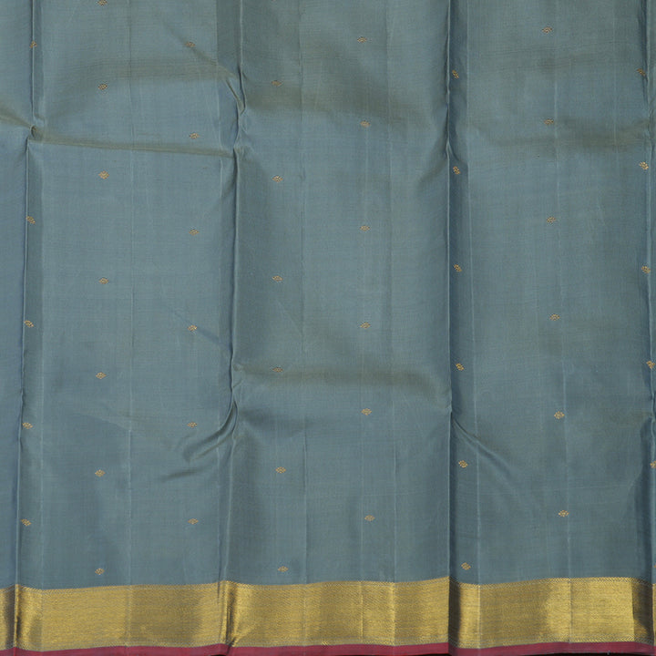 Hayagrivas Handloom Silver Grey Kanjivaram Silk Saree KBE1452J1-1