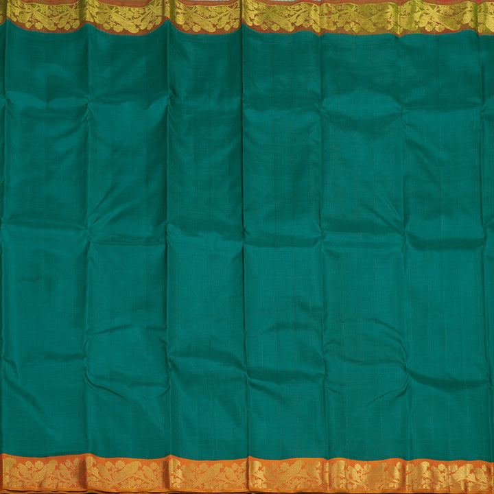 Hayagrivas Handloom Emerald Green Kanjivaram Silk Saree with Ganga Jamuna border KBE1453J2-1